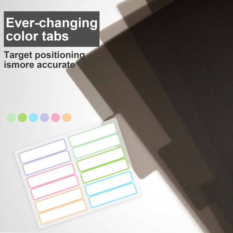 Yoment 10 Dividers for 11 Discs Discbound Notebooks 8 1/2"" x 11"" Letter Size Poly Tab Dividers for Discbound Planning Writing Customizable Muliti-Subject Notebook Journal, Grey(10 Dividers, 24 Tabs) - Image 4
